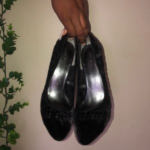 Black Velvet Nine West Heels